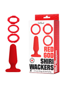 CatPunch RED GOD SHIRI WACKERS 3CockRING & AnalPlug KIT／レッド
