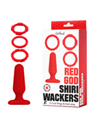 CatPunch RED GOD SHIRI WACKERS 3CockRING & AnalPlug KIT^bh